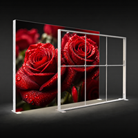 Stand publicitaire pour salon professionnel, double face, sans cadre, en tissu fin, flexible, avec éclairage LED