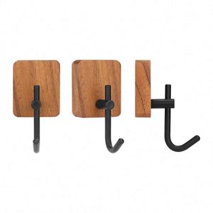 WEKIS High Quality Eco-Friendly Golden Wooden Multifunctional <b>Bathroom</b> Wall <b>Hooks</b> for Bathrobes and Accessories - Product Image 6