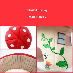 Jouets en peluche en forme de <span class=keywords><strong>maison</strong></span> de champignon en coton PP super doux et écologiques, type ours, pour cadeau d'anniversaire de princesse - Product Image 2