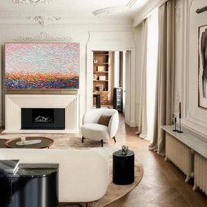 Peinture murale contemporaine texturée, art sur toile, spectre de couleurs vibrantes, art abstrait coloré pour la maison et la galerie - Product Image 2