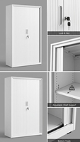 Armoire de classement à portes coulissantes en acier robuste avec serrure pour entrepôt et stockage industriel