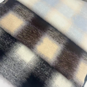 2025 Tweed Check <span class=keywords><strong>Woo</strong></span> Grifl Tissus 550 G/M Check Tweed Plaid Stretch Tartan Tweed Tissu brossé pour manteau - Product Image 1