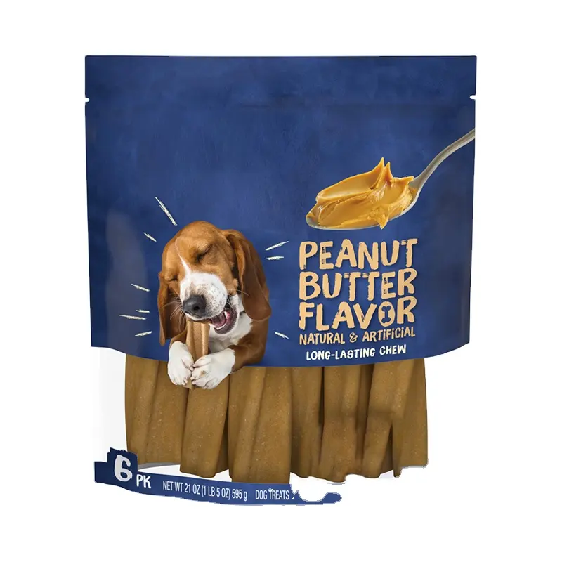 OEM Orgânico Nó Osso Natural Manteiga De Amendoim Sabor Longa Duração Pequeno/Médio Raça Adulto Cão Mastiga Dog Treats Atacado