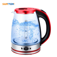 SUNTON OEM arrêt automatique personnalisé Argentina mate théière transparente 1,8 l bouilloire électrique en verre avec contrôle de la température