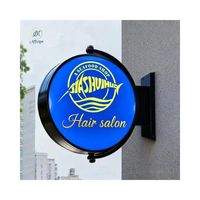 Enseignes en acrylique pour café, restaurant, salon de coiffure, magasin, signalétique extérieure pour entreprises, enseignes électroniques lumineuses à LED, boîte à lumière rotative