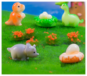 Miniatura 3D dibujos animados animales figuritas dinosaurio bebé huevo pastel Topper decoraciones resina DIY artesanía proyecto juguetes para niños cápsula - Product Image 4