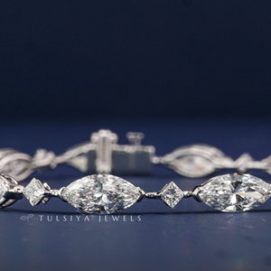 Pulsera de Diamantes Cultivados en Laboratorio de Oro Blanco de 14K para Mujer, Pulsera de Diamantes Clásica Tipo Tenis, Joyería Fina, Regalo de Boda - Product Image 1