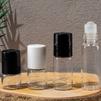Botol Roller Mini Trendi 1ml 2ml 3ml 5ml Isi Ulang Parfum Vial Kosong Berbagai Bola Roller Tutup Hitam Putih Tersedia