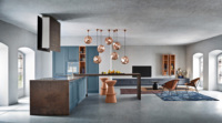 JINGSHUN Armoire de rangement de cuisine de style méditerranéen bleue Ensemble complet Meubles d'intérieur en bois massif Fabricant de meubles Station unique