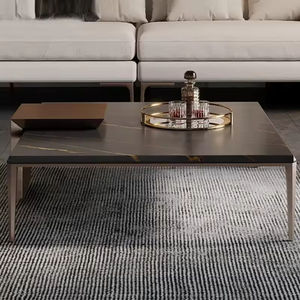 Mesa <span class=keywords><strong>de</strong></span> <span class=keywords><strong>Centro</strong></span> <span class=keywords><strong>de</strong></span> Alta Gama con Superficie <span class=keywords><strong>de</strong></span> Piedra <span class=keywords><strong>y</strong></span> Metal, Mesa <span class=keywords><strong>de</strong></span> <span class=keywords><strong>Centro</strong></span> Cuadrada <span class=keywords><strong>de</strong></span> <span class=keywords><strong>Acero</strong></span> Inoxidable para Sala <span class=keywords><strong>de</strong></span> Estar, Hoteles <span class=keywords><strong>y</strong></span> Sofás - Product Image 4