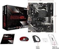 Carte mère AMD B450M-HDV R4.0 ATX pour ordinateur de bureau compatible avec les processeurs Ryzen 2000 5000 prend en charge DDR4 3200 64 Go D-Sub SAT
