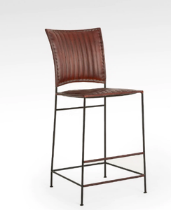 Silla de Bar de cuero PU con respaldo alto de diseño moderno para sala de estar para hoteles, comedor, muebles industriales al aire libre - Product Image 1