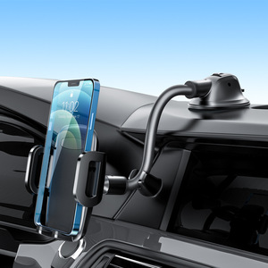 Support de téléphone pour voiture à ventouse, rotation à 360 degrés, fixation sur pare-brise, tube en aluminium noir, support de voiture - Product Image 1