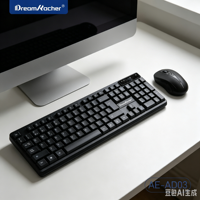 Combo Clavier et Souris Sans Fil Dream Kacher avec Rétroéclairage LED, Clavier Métallique 104 Touches, Touches Multimédias, Design Ergonomique, Utilisation à Domicile ou au Bureau