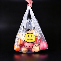 Sacs T-shirt réutilisables en PEHD/PE, sacs de courses personnalisés avec logo, pour supermarché, impression quadricolore, gaufrage, poignée gilet, emballage carton