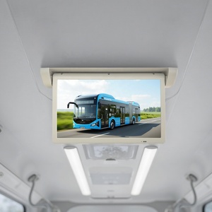 Groothandel HD 18,5 inch plafond LCD-scherm TV USB HDMI 2 video-ingangen opklapbaar 12V auto dakmonitor voor bus en busje - Product Image 2