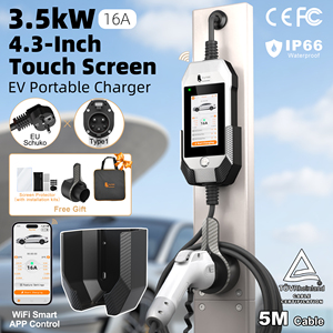 Cargador Portátil para Vehículos Eléctricos Feyree de 3.5kW 16A Tipo 1, Pantalla Táctil HD de 4.3 Pulgadas, Corriente Ajustable, Estación de Carga Doméstica para SAE J1772 EV - Product Image 1