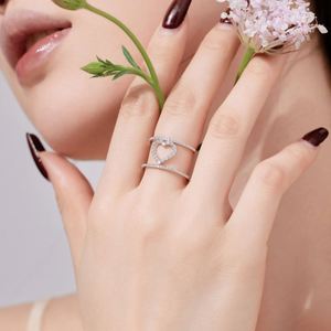 Anillo de Joyería Fina Dylam Personalizado, Delicado, de Plata de Ley Maciza, Hipoalergénico, Antideslustre, de Doble Capa, con Forma de Corazón Hueco - Product Image 4