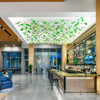 Décoration personnalisée du hall d'hôtel, lustre en feuille de lotus, salle de banquet, lustre moderne en verre LED pour hôtel
