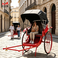 Véhicule de transport économique 2 places, Rickshaw/Red Rickshaw, Rickshaw de tourisme, Voiture à chevaux, Jinrikisha, Tiré à la main