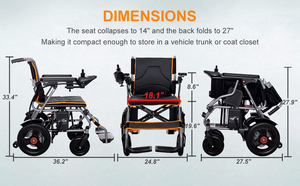 Silla de Ruedas Eléctrica Motorizada de 250W, Plegable de Acero, Portátil, con Ruedas Delanteras Mecanum para Subir Pendientes, Todoterreno, Conducción Suave, 100KG - Product Image 2
