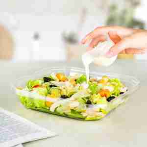 Plateau en plastique transparent de 36 oz, fabriqué à Taïwan, récipients alimentaires recyclables en deux pièces, taille familiale, pour salade, livraison au supermarché - Product Image 2