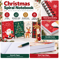 Carnet A4 festif à spirale, 80 feuilles, motif flocon de neige, bloc-notes cadeau de Noël pour l'écriture et le journalisation des fêtes