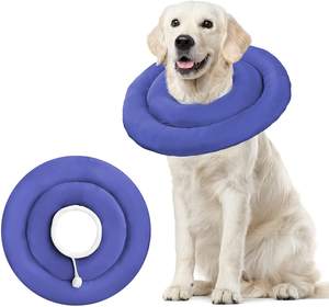 Collier réglable en nylon pour chien et chat avec motif <span class=keywords><strong>Elizabeth</strong></span> Donut doux anti-morsure et anti-léchage décoré de rubans - Product Image 1