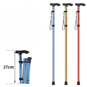 Canne pliante en métal, bâtons de marche télescopiques, bâtons de randonnée en aluminium pour personnes âgées - Product Image 2