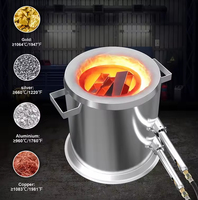 Grand kit de four de fusion au propane de 12kg avec deux pinces à creuset, four de fusion de métaux entièrement en acier inoxydable