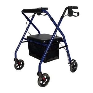 Promising Walker <b>Rollator</b> Blue Foldable Lightweight Comfortable With Seat And Storage For Elderly Shopping Rehabilitation - Product Image 4