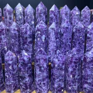Groothandel helende stenen Lepidoliet toren natuurlijke kristal paarse mica punt voor decoratie - Product Image 3
