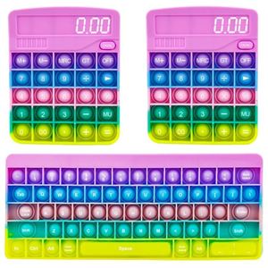 Clavier en Silicone arc-en-ciel Pousser Bulle Popper Fidget Jouet Anti-pression Irritabilité Sensoriel Enfants Adulte Fidget Clavier - Product Image 3