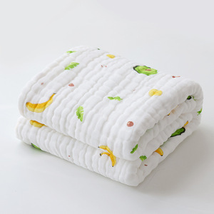 Serviette de bain en gaze Qidou pour bébé, 110x105cm, couverture en coton à 9 couches pour nourrissons et tout-petits - Product Image 3