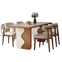 Table à manger rectangulaire pliable et réglable en pierre, style minimaliste moderne, pour la maison et les restaurants, nouvelle arrivée 2026, ton crème