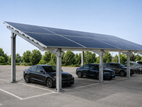 Structure de stationnement solaire en aluminium pour voitures, abri solaire commercial, service d'installation EPC, fourniture directe usine