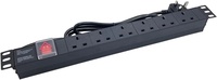 UK Prise PDU 6 voies avec interrupteur 13A 220V Unité de distribution d'alimentation Coque en métal et acier durable certifiée CE