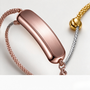 Pulsera Ajustable de Cuerda Trenzada con Dije de Tubo Metálico Liso de Acero Inoxidable, Joyería Clásica Unisex - Product Image 5