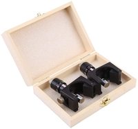 Meteran magnetik, 2 buah meteran Jig pengaturan pisau Planer magnetik, alat pertukangan dengan kotak kayu
