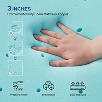 Surmatelas de luxe en mousse à mémoire de forme avec sangles, taille Queen, antidérapant, rafraîchissant, ferme, avec housse lavable – Fabricant