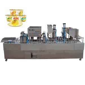 Automatic Hummus Cup Filling Sealing Machine Chickpea Paste Mashed Potatoes Jam Container Packing Press Lid/Capping Machinery