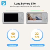Monitor Bayi Video 5 Inci 1080P Baru Kamera Pan Tilt Penglihatan Malam Inframerah Komunikasi Dua Arah Pemantauan Suhu untuk Rumah