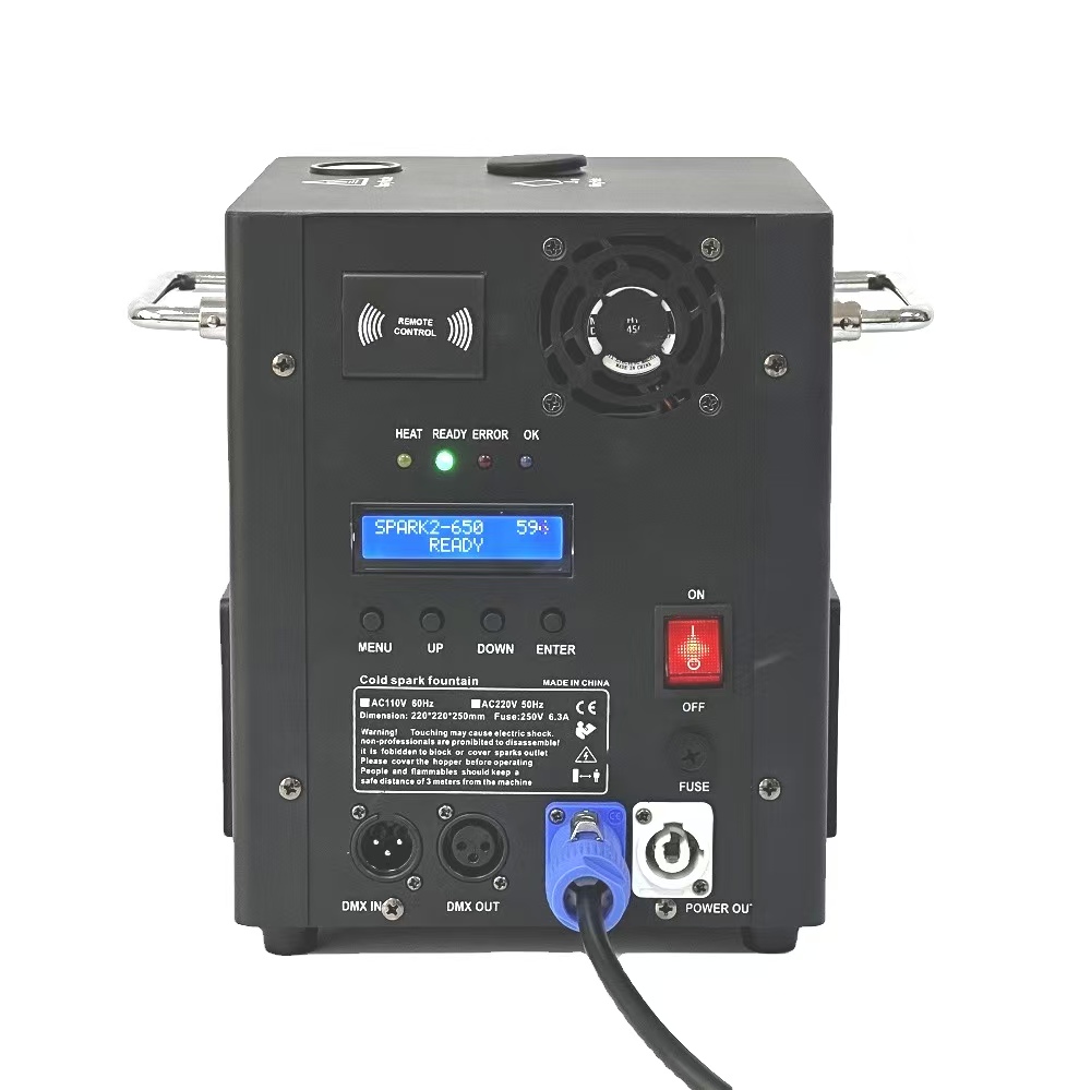 750 Вт беспроводной DMX512 пульт дистанционного управления электрический Модернизированный холодный искровой аппарат для свадебного сценического фейерверка фонтан