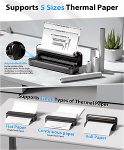 Phomemo <strong>Portable</strong> <strong>Printer</strong> M833 Inkless Wireless <strong>Printers</strong> Travel Home Office Business Label Thermal <strong>Mini</strong> <strong>A4</strong> Paper <strong>Printer</strong> - Product Image 4