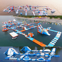 Parc aquatique géant gonflable en PVC personnalisé avec logo personnalisé pour les enfants et les adultes utilisation plage d'été