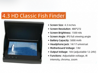 Caméra sous-marine portable MF HD avec vision nocturne, étanche IP67, écran 4,3 pouces, câble intégré, détecteur de poissons visuel pour la pêche à l'ancre