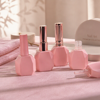 Bouteille en verre de vernis à ongles gel rose de 12 ml, flacon de recharge pour vernis à ongles, personnalisable, impression sérigraphique, marquage à chaud disponible