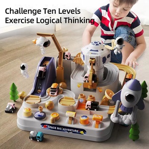 Juego de Aventura de Puzle para Niños con Pista de <span class=keywords><strong>Coches</strong></span> y Estacionamiento, Set de <span class=keywords><strong>Coches</strong></span> de Juguete Orbitales de Astronauta, Juguete Deslizante de Aventura Cósmica, Juguetes Educativos - Product Image 3