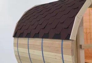 Tùy chỉnh 6-người Màu Đỏ tuyết tùng Thùng phòng tắm hơi nóng bán ngoài trời truyền thống phong cách với cây ngang <span class=keywords><strong>Windows</strong></span> cho khô hơi nước - Product Image 4