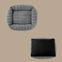 Lit pour chien de grande taille SUREWALHOME, canapé orthopédique pour animaux de compagnie en mousse à mémoire de forme déchiquetée, lits pour chien de grande taille avec côtés hauts et housse amovible imperméable
